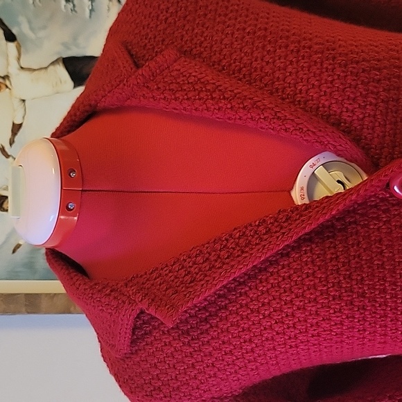Red Knit Blazer Cardigan - Picture 5 of 8